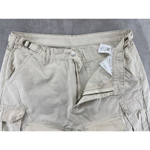 MNML Beige Tactical Cargo Pants Multi-Pocket Utility Streetwear Size 36 - Picture 4 of 8
